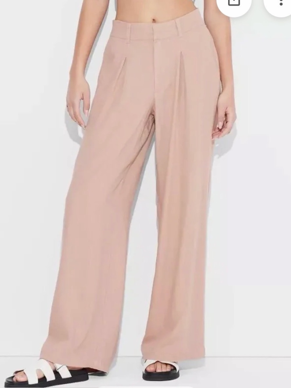 Blush Wide Leg Linen Pants